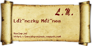 Lánczky Mínea névjegykártya